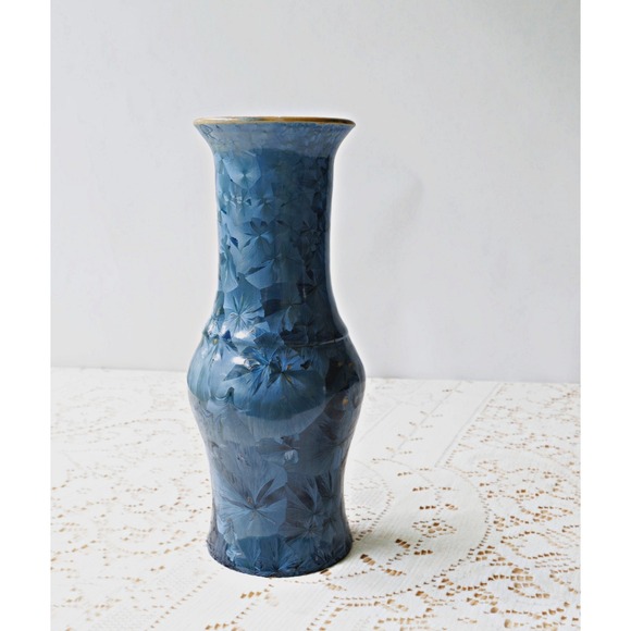 Other - Blue Crystalline Glaze Ceramic Vase Vintage